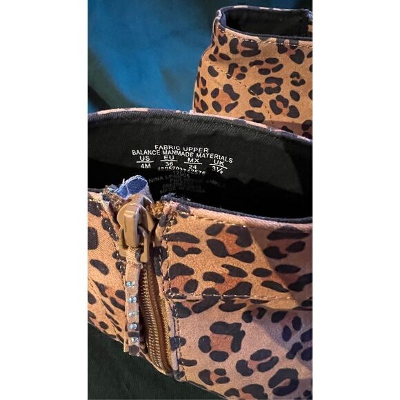 Piper Girls Women's Animal Print Size Zip Wedge Ankle Boots Brown BlackSize 4M - Picture 3 of 8